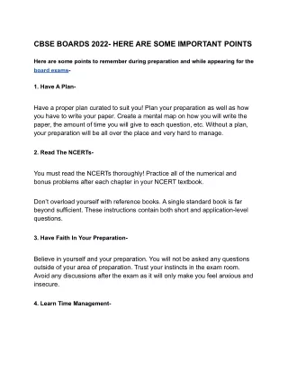 CBSE BOARDS 2022- HERE ARE SOME IMPORTANT POINTS