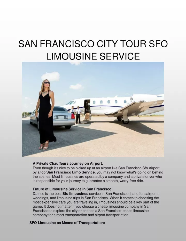 san francisco city tour sfo limousine service
