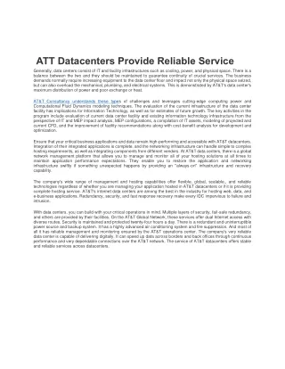 att datacenters provide reliable service