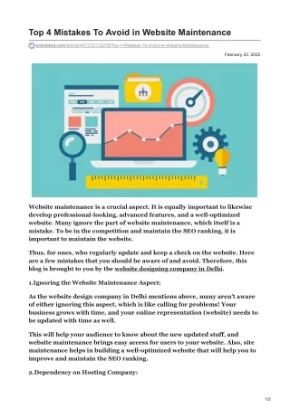 top 4 mistakes to avoid in website maintenance