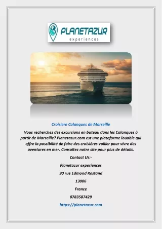 Croisière Marseille Calanques | Planetazur.com