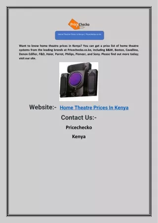 Home Theatre Prices In Kenya | Pricechecko.co.ke