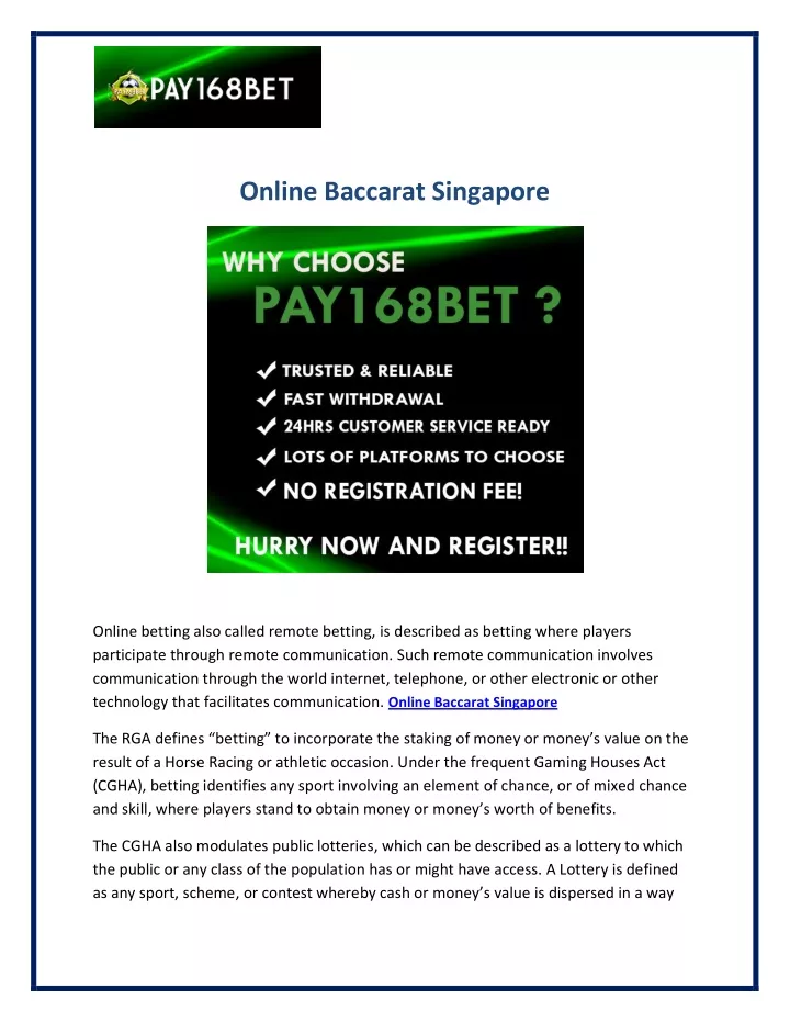 online baccarat singapore