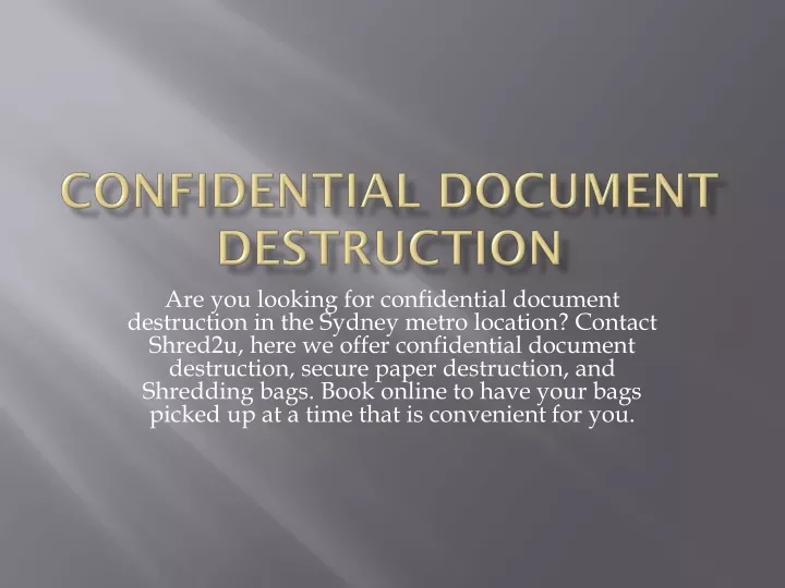 confidential document destruction