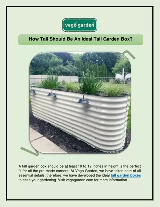 How tall should be an ideal tall garden box?