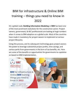 bim for infrastructure online bim training things