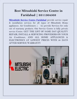Best Mitsubishi Service Centre in Faridabad