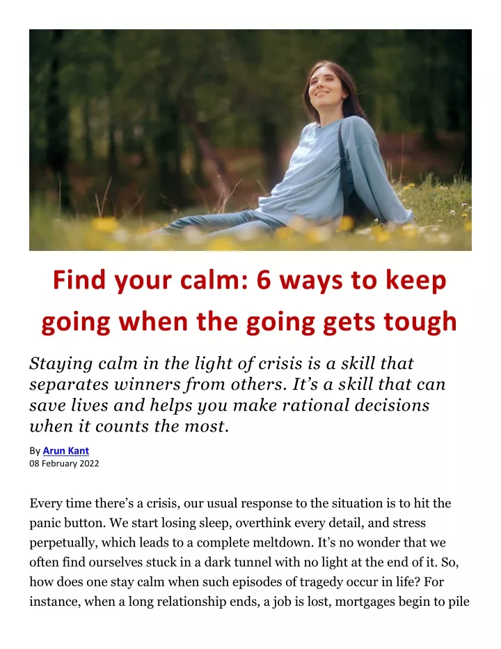 find your calm 6 ways to keep going when