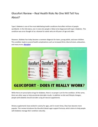 glucofort review real health risks no one will