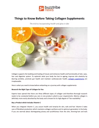 things to know before taking collagen supplements