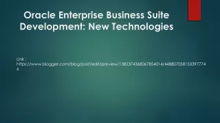 Oracle Enterprise Business Suite Development