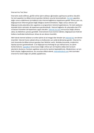 nternet h z test sitesi