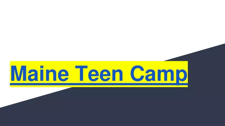 maine teen camp