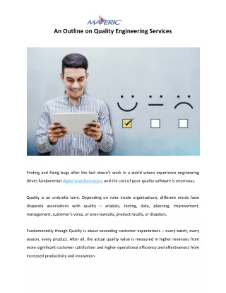 an outline on quality engineering services