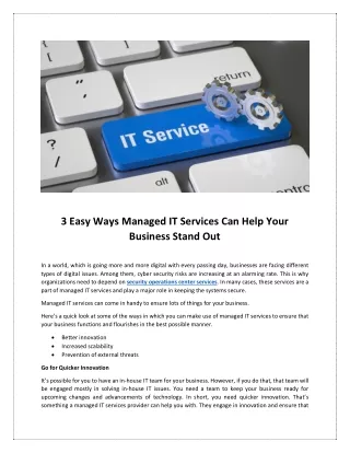 3 Easy Ways Managed IT Services Can Help Your Business Stand Out