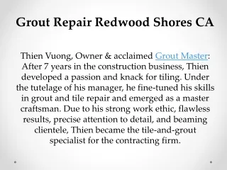 Grout Repair Redwood Shores CA