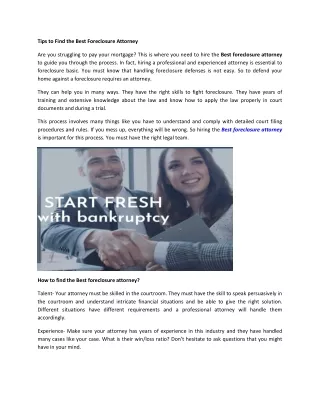 tips to find the best foreclosure attorney