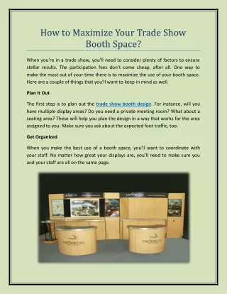 how to maximize your trade show booth space