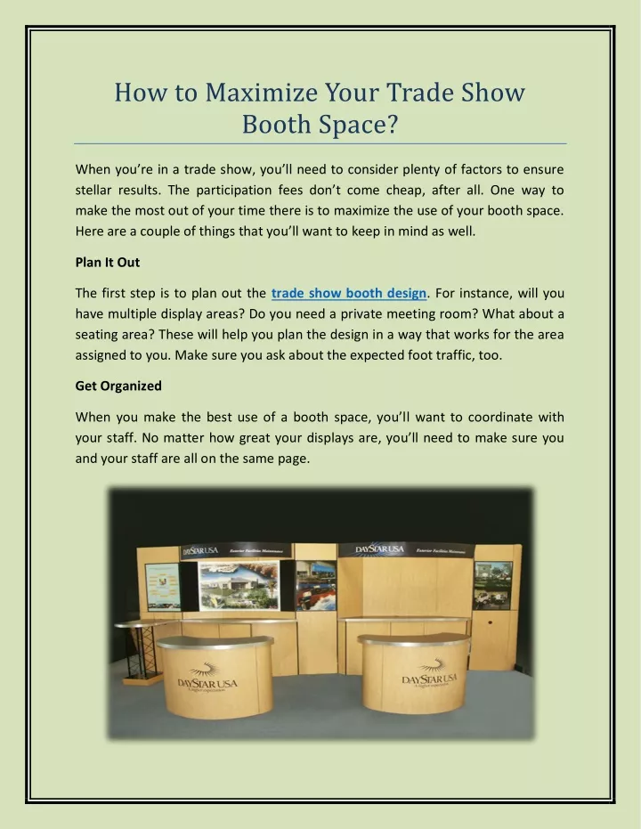 how to maximize your trade show booth space