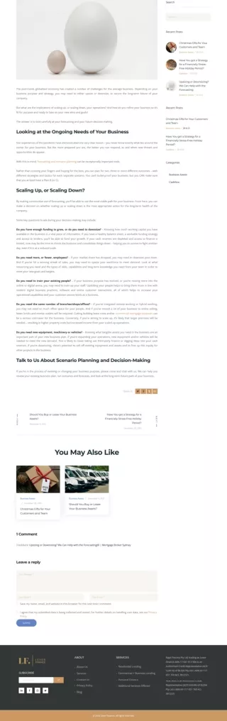 Upsizing or Downsizing We Can Help with the Forecasting