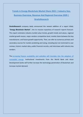 trends in energy blockchain market share 2021