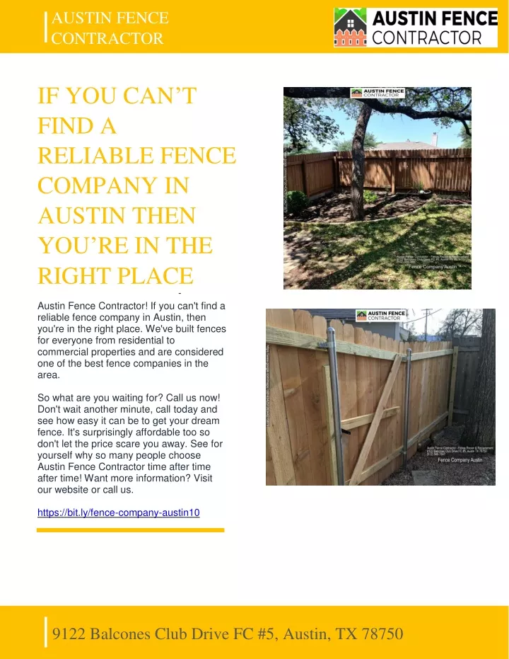 austin fence contractor