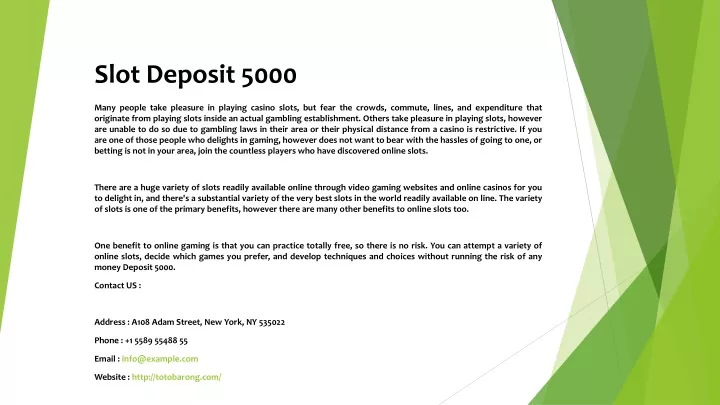 slot deposit 5000