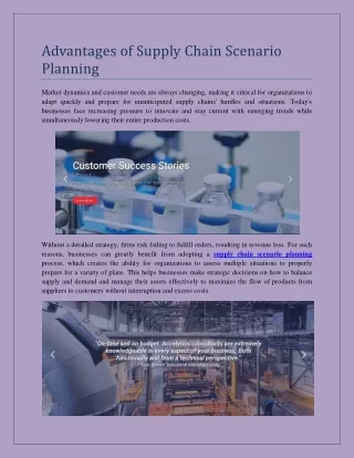 Advantages of Supply Chain Scenario Planning