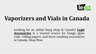 Vaporizers and Vials in Canada