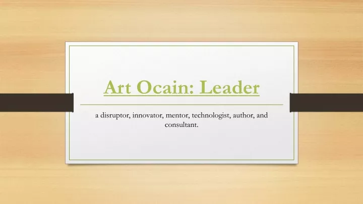 art ocain leader