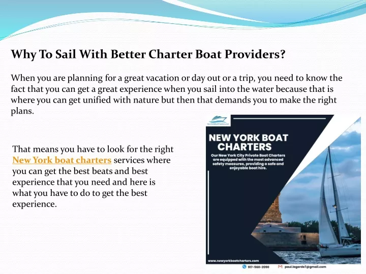 why to sail with better charter boat providers