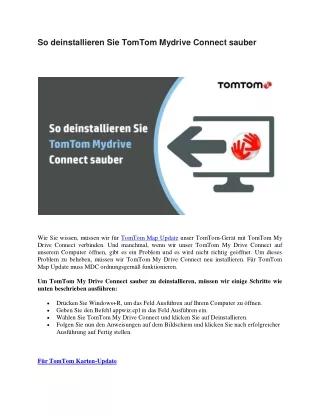 so deinstallieren sie tomtom mydrive connect