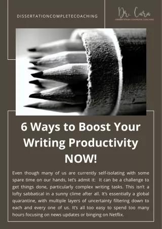 6 Ways to Boost Your Writing Productivity NOW!