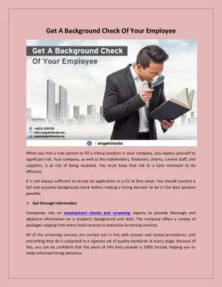 get a background check of your employee