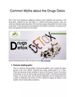 Central FL Recovery -  Common Myths about the Drugs Detox-converted