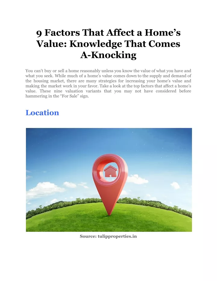 9 factors that affect a home s value knowledge