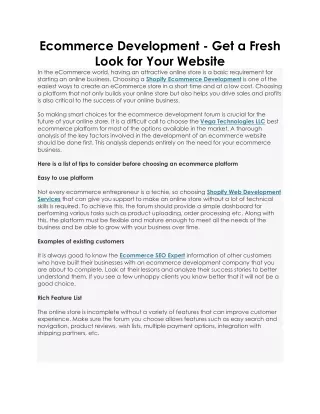 ecommerce development get a fresh look for your