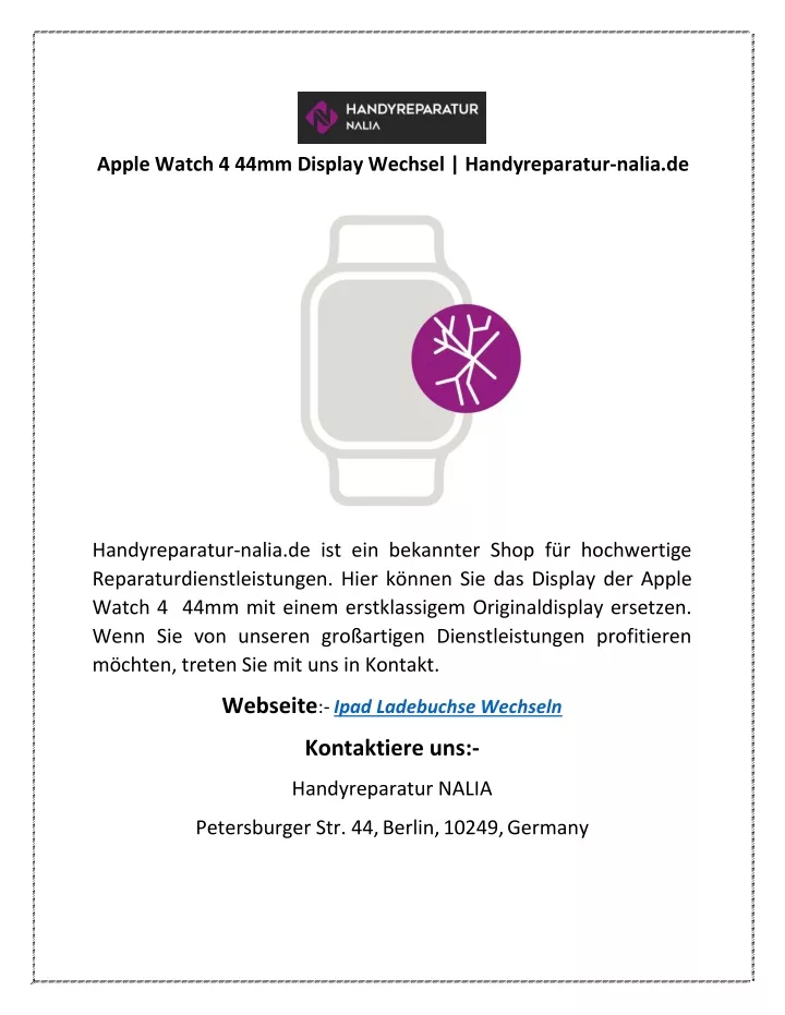 apple watch 4 44mm display wechsel handyreparatur