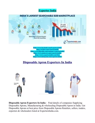 Disposable Apron Exporters In India