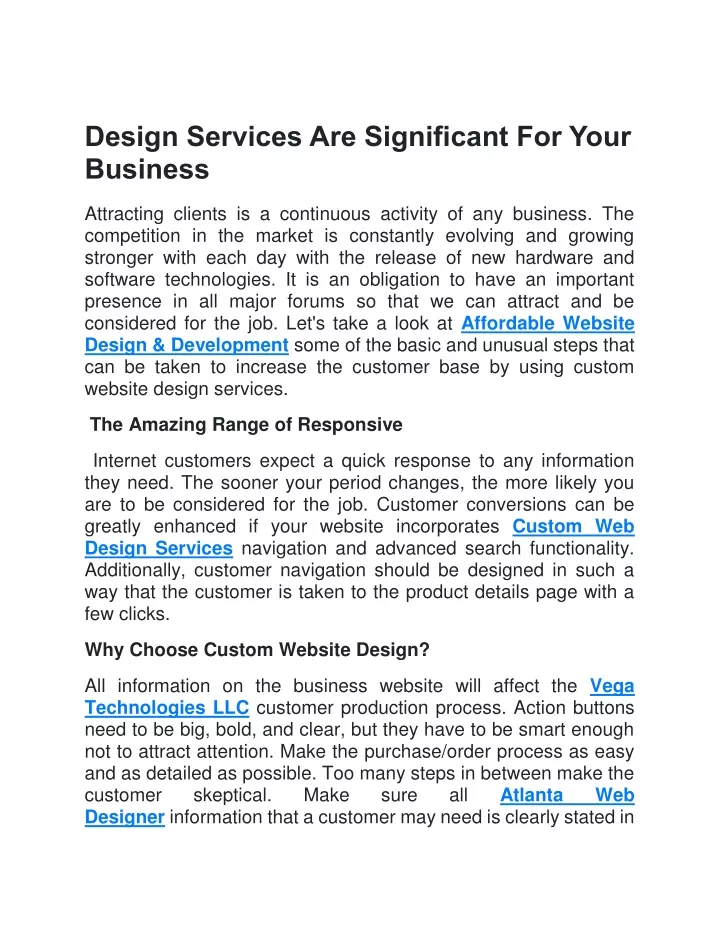 design services are significant for your business