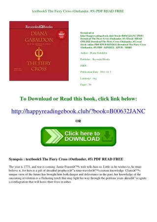 textbook$ The Fiery Cross (Outlander  #5) PDF READ FREE