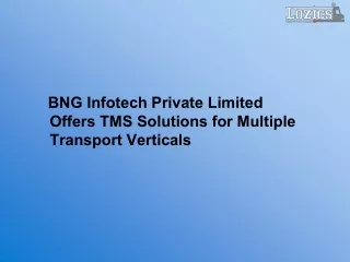 bng infotech private limited offers tms solutions