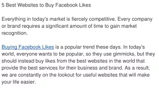 5 Best Sites to Buy Facebook Likes