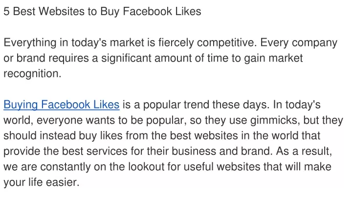 5 best websites to buy facebook likes everything