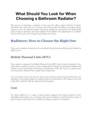 what should you look for when choosing a bathroom