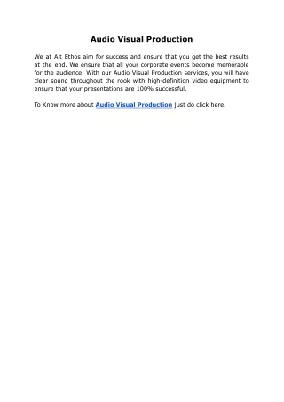 audio visual production