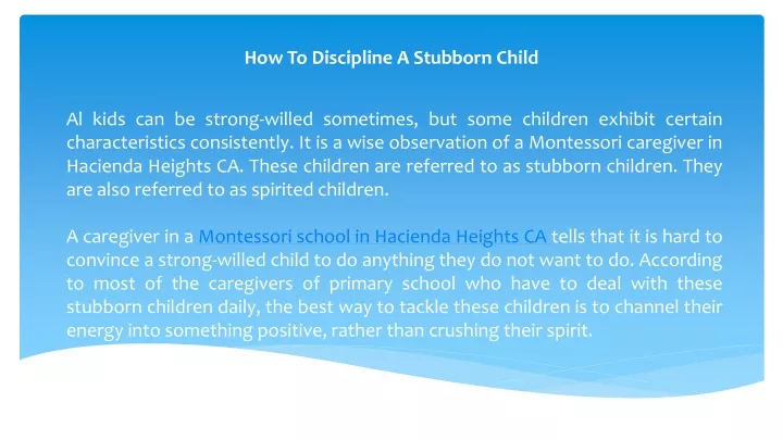 how to discipline a stubborn child