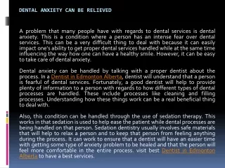 Dental Anxiety Can Be Relieved