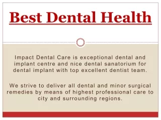 Best Dental Health