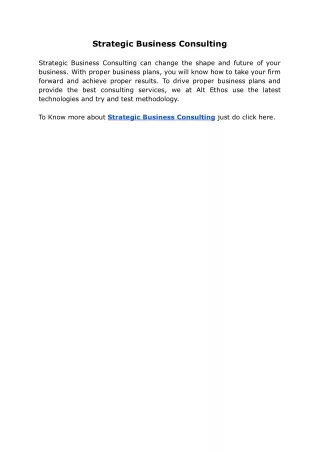 strategic business consulting